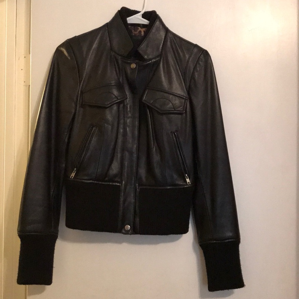 Express leather black jacket